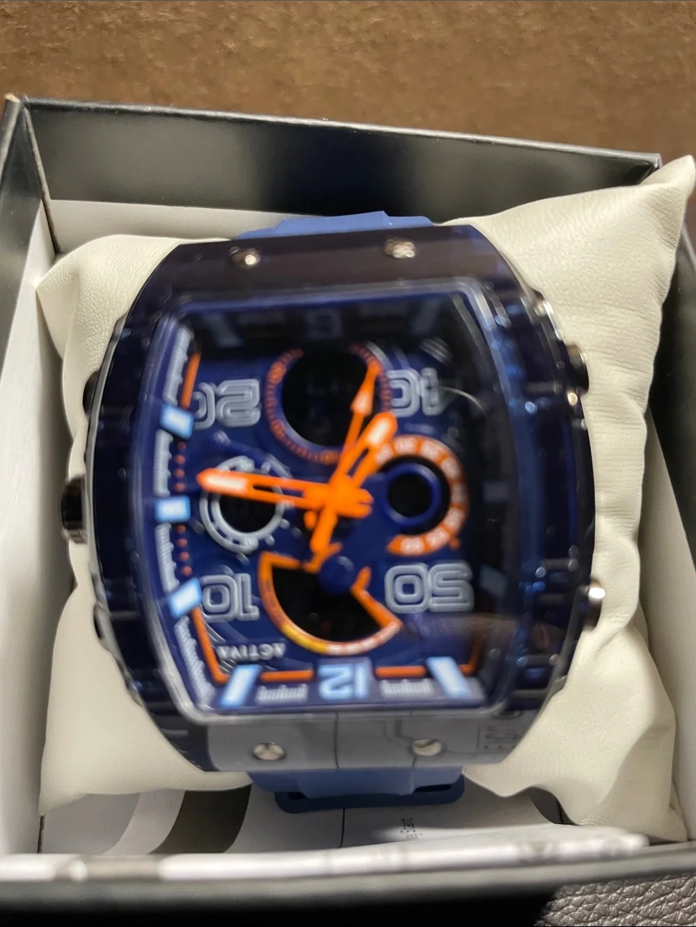 Invicta Blue Watch with Orange Accents
